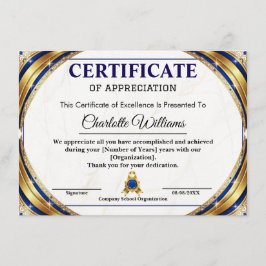 Luxury Certificate of Appreciation Award Template Informatiekaartje