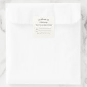 Luxury Certificate of Authenticity Sticker | Ivory (Tas)