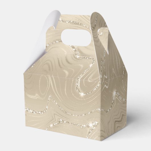 Luxury Champagne Background Beige Glitter Bedankdoosjes (Achterkant)