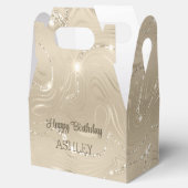 Luxury Champagne Background Beige Glitter Bedankdoosjes (Geopend)
