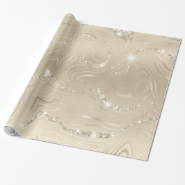 Luxury Champagne Background Beige Glitter Cadeaupapier