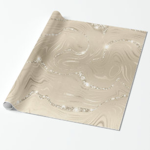 Luxury Champagne Background Beige Glitter Cadeaupapier