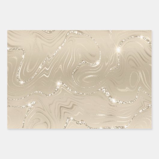 Luxury Champagne Background Beige Glitter Inpakpapier Vel (Voorkant)