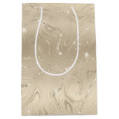 Luxury Champagne Background Beige Glitter Medium Cadeauzakje (Voorkant)