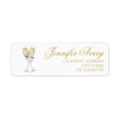 Luxury Champagne Birthday Adres Etiket (Voorkant)