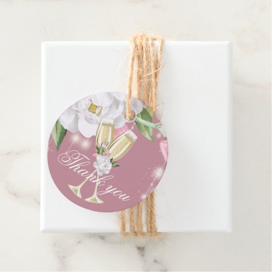 Luxury Champagne Birthday Party Hartelijk dank Bedankjes Labels (In situ)