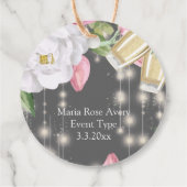 Luxury Champagne Birthday Party Hartelijk dank Bedankjes Labels (Achterkant)