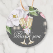 Luxury Champagne Birthday Party Hartelijk dank Bedankjes Labels (Voorkant)