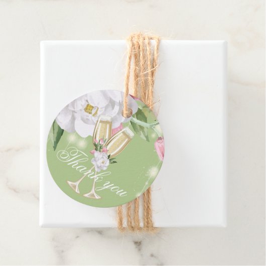 Luxury Champagne Birthday Party Hartelijk dank Bedankjes Labels (In situ)