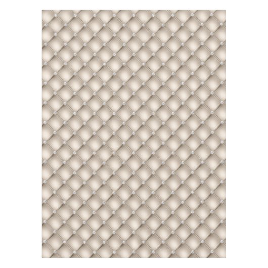 Luxury Champagne Diamond Tufted Pattern Tafelkleed (Voorkant)