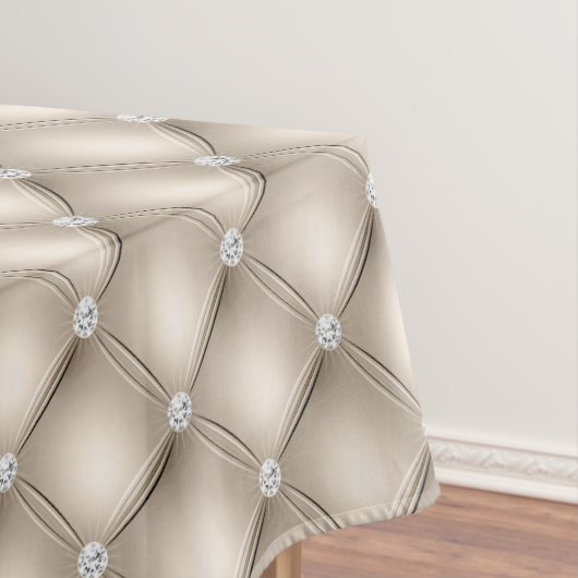 Luxury Champagne Diamond Tufted Pattern Tafelkleed (Voorbeeld)