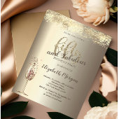 Luxury Champagne Glass Gold Confetti 50e verjaarda Kaart