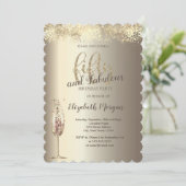 Luxury Champagne Glass Gold Confetti 50e verjaarda Kaart (Staand voorkant)