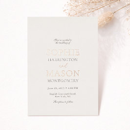 Luxury Champagne Gold Foil Wedding Invitation Folie Uitnodiging