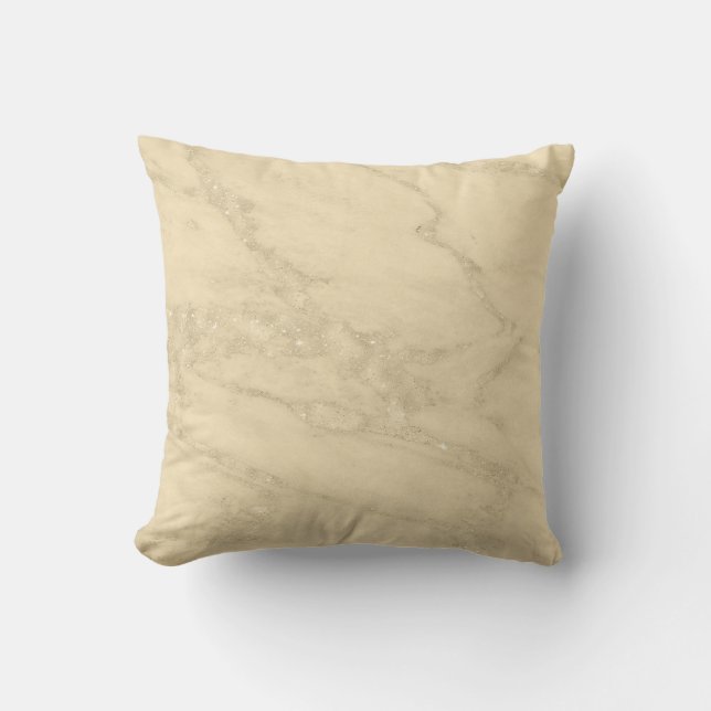 Luxury Champagne Gold Glitter Marble Cotton Kussen (Voorkant)