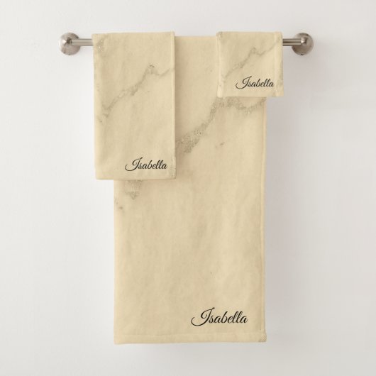 Luxury Champagne Gold Glitter Marble Customize Bad Handdoek (Insitu)