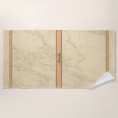 Luxury Champagne Gold Glitter Marble Customize Strandlaken (Voorkant)