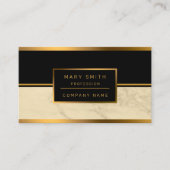 Luxury Champagne Gold Glitter Marble Customize Visitekaartje (Voorkant)