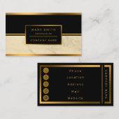 Luxury Champagne Gold Glitter Marble Customize Visitekaartje (Voorkant / Achterkant)