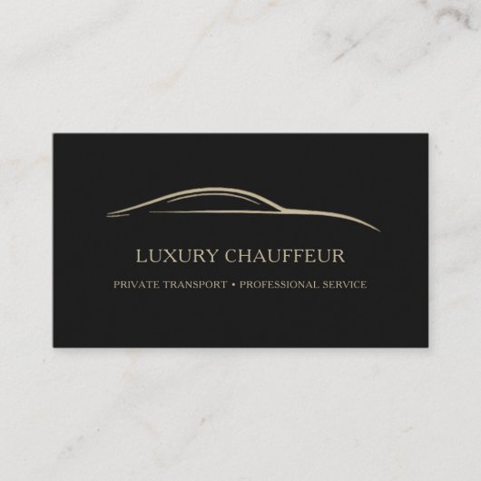 Luxury Chauffeur QR Code Black & Gold Visitekaartje (Voorkant)