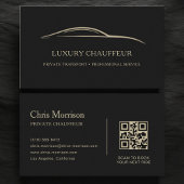 Luxury Chauffeur QR Code Black & Gold Visitekaartje