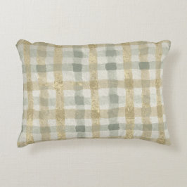 Luxury Checked, Gold Grey Beigi Pattern Accent Kussen