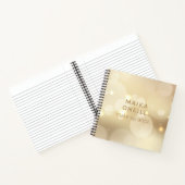 Luxury chic champagne Gold bokeh gepersonaliseerd Notitieboek (Binnen)