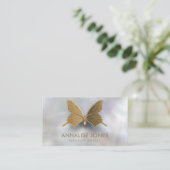 Luxury Chic Gold Butterfly op moeder van parelhoen Visitekaartje (Staand voorkant)