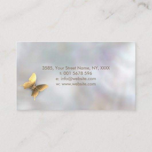 Luxury Chic Gold Butterfly op moeder van parelhoen Visitekaartje (Achterkant)
