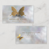 Luxury Chic Gold Butterfly op moeder van parelhoen Visitekaartje (Voorkant / Achterkant)