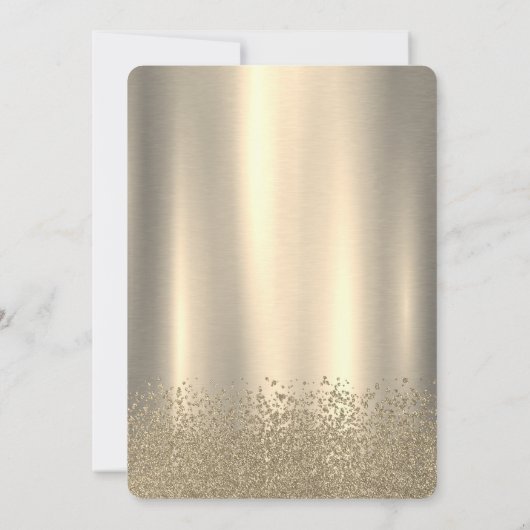 Luxury Chic Gold Glitter Dress, Tiara Sweet 16 Kaart (Achterkant)