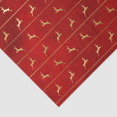 Luxury Chic Gold Reindeer Red Feestdagen voor kers Tissuepapier (Detail)