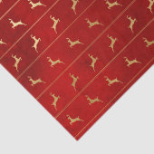 Luxury Chic Gold Reindeer Red Feestdagen voor kers Tissuepapier (Detail)