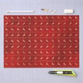 Luxury Chic Gold Reindeer Red Feestdagen voor kers Tissuepapier (Craft)