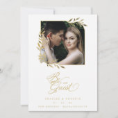 Luxury Chic Golden Branches Frame Photo Wedding (Voorkant)