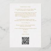Luxury Chic Golden Branches Frame Photo Wedding Folie Uitnodiging (Achterkant)
