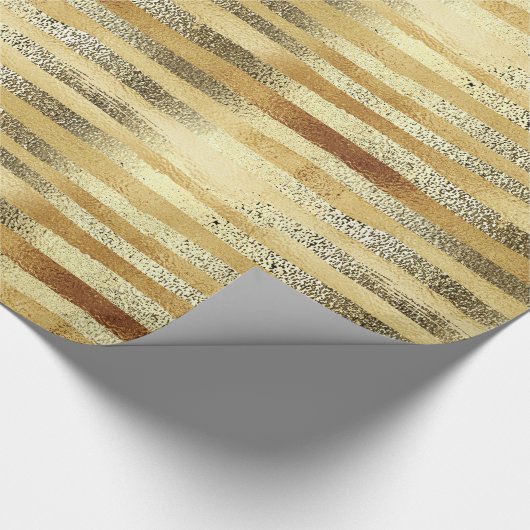 Luxury Chic Golden hand getekende strepen Cadeaupapier (Hoek)