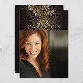 Luxury Chic Photo Invitation Kaart (Voorkant / Achterkant)