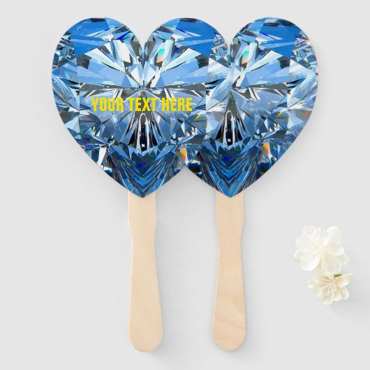 Luxury Chic Ruby Heart Personalized Fan Handwaaier (Voorkant en achterkant)