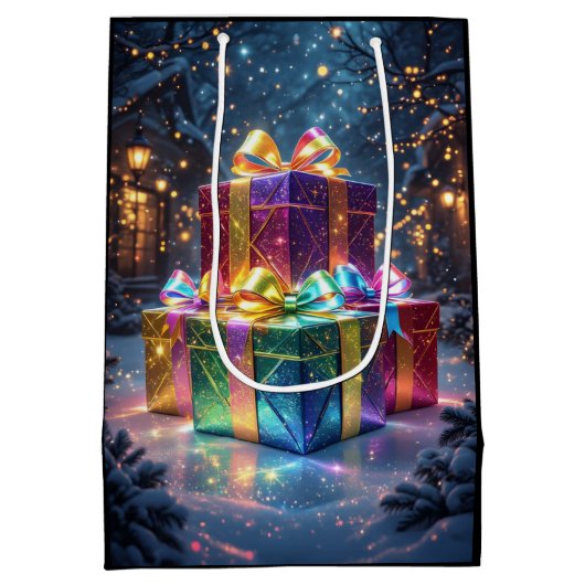 Luxury Christmas Gift Bag Medium Cadeauzakje (Achterkant)