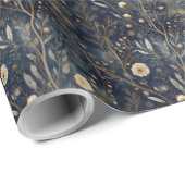 Luxury Christmas Navy and Cream Floral Gift  Cadeaupapier (Rol Hoek)