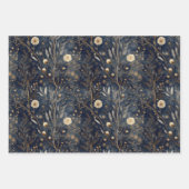 Luxury Christmas Navy and Cream Floral Gift  Inpakpapier Vel (Voorkant)