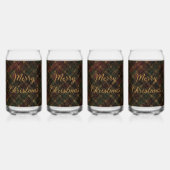 Luxury, Christmas Pattern, Gold Merry Christmas  Blikvorm Glas (Achterkant)