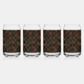 Luxury, Christmas Pattern, Gold Merry Christmas  Blikvorm Glas (Rechts)