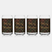 Luxury, Christmas Pattern, Gold Merry Christmas  Blikvorm Glas (Voorkant)
