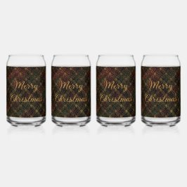 Luxury, Christmas Pattern, Gold Merry Christmas  Blikvorm Glas