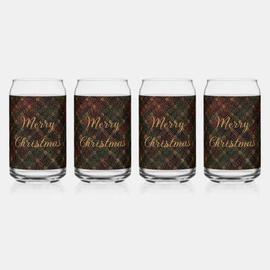 Luxury, Christmas Pattern, Gold Merry Christmas  Blikvorm Glas (Voorkant)