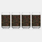 Luxury, Christmas Pattern, Gold Merry Christmas  Blikvorm Glas (Links)