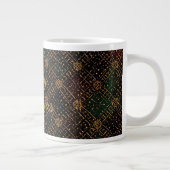 Luxury, Christmas Pattern, Gold Merry Christmas  Grote Koffiekop (Rechts)