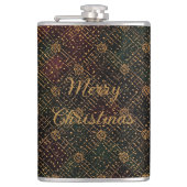 Luxury, Christmas Pattern, Gold Merry Christmas  Heupfles (Voorkant)